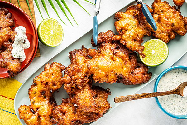 Crispy Bacalaítos with Lime Aioli